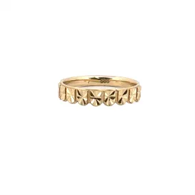 14K Gold Paneled Diamond Cut Fashion Band