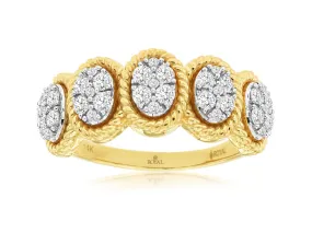 14K Yellow Gold Diamond Fashion Ring