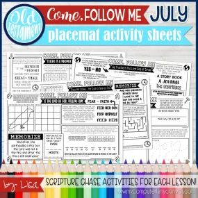 2022 CFM Old Testament Placemat Activity Sheets {JULY} PRINTABLE