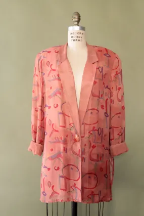 Abstract Symbol Drapey Blazer M