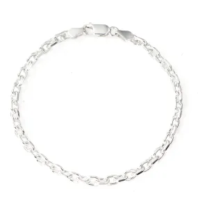 Armbånd, Anker Facet Kæde, sterlingsølv, 18, 21 cm/4 mm