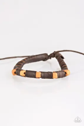 Backwoods Backpacker Brown Urban Knot bracelet - Paparazzi Accessories