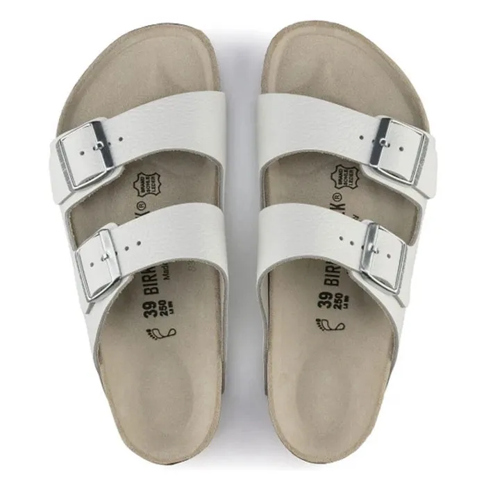 Birkenstock Arizona Pebbled Look Leather White Regular Width