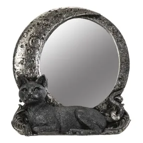 Black Cat On Moon Mirror