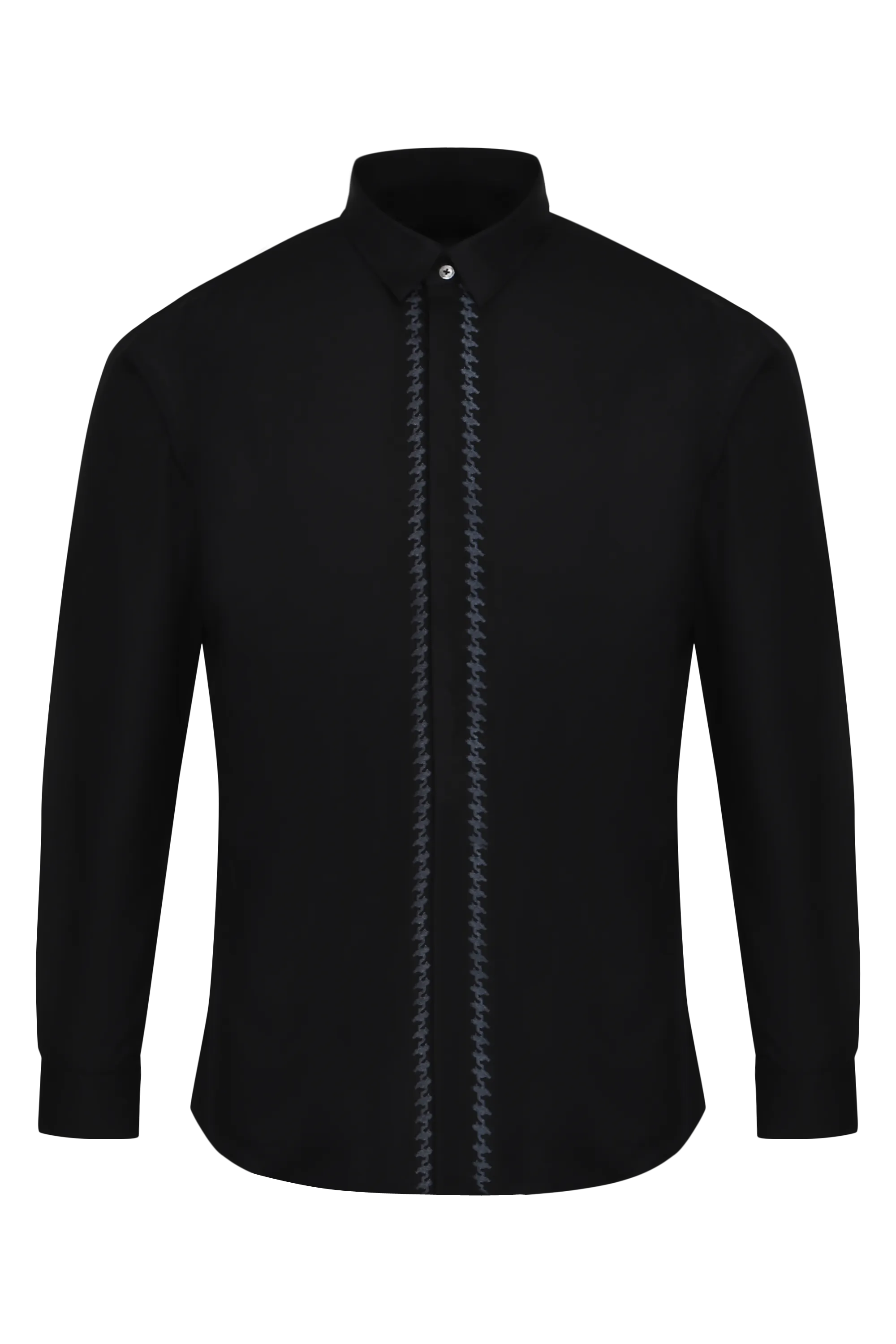 Black on Black Houndstooth Shirt