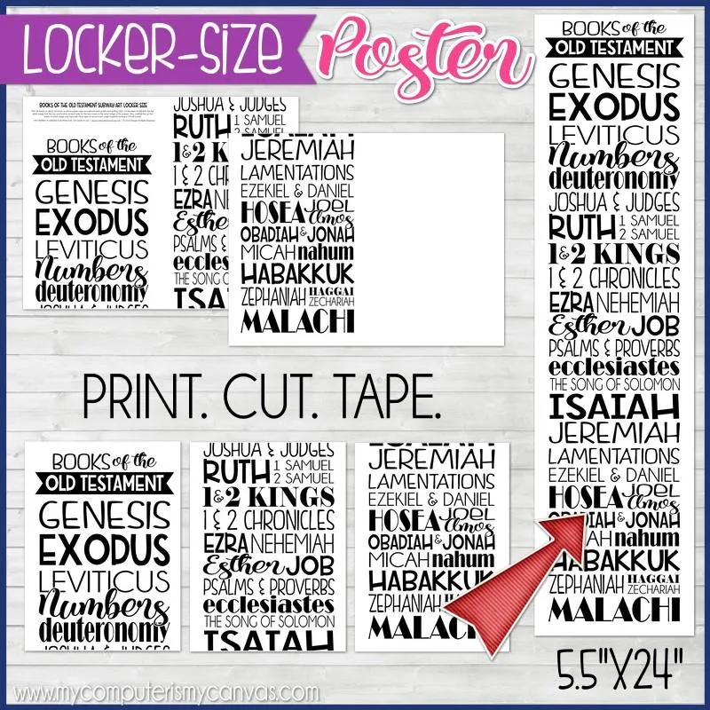 BOOKS of the OLD TESTAMENT {Posters & Bookmarks} PRINTABLE