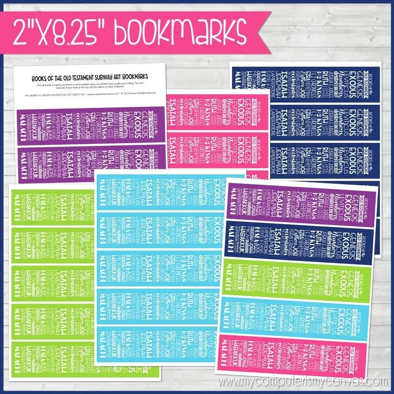 BOOKS of the OLD TESTAMENT {Posters & Bookmarks} PRINTABLE