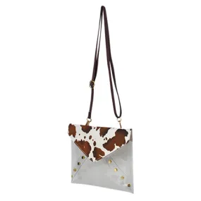 Clear Brown Cow Fashion Stadium Cross Body Bag