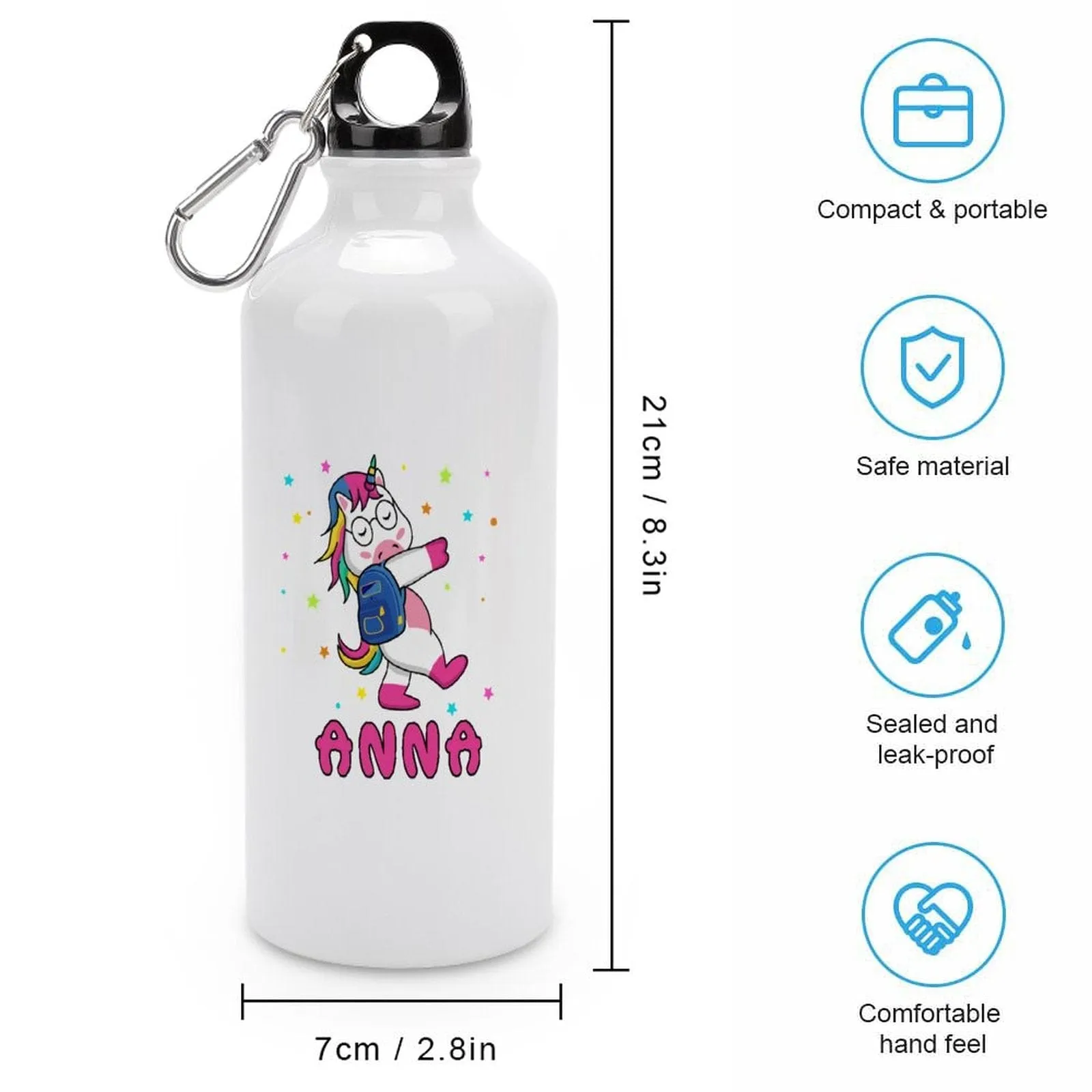 Custom Name Sport Bottle Kids Water Bottle 14/21 OZ Aluminum Personalized Travel Tumbler all