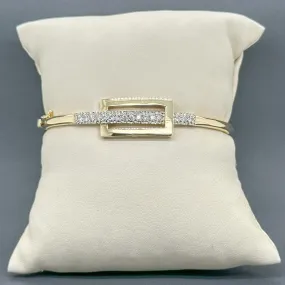 Estate 14K Y Gold 0.34ctw H/SI1 Diamond Bangle Bracelet