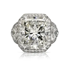 INDIGO 11 CARAT RADIANT CUT H COLOR VS1 CLARITY DIAMOND ENGAGEMENT RING PLATINUM  CERTIFIED 10 CT H VS1 BY MIKE NEKTA