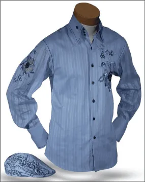 Men's New Fashion Angelino Shirts Luigi Blue