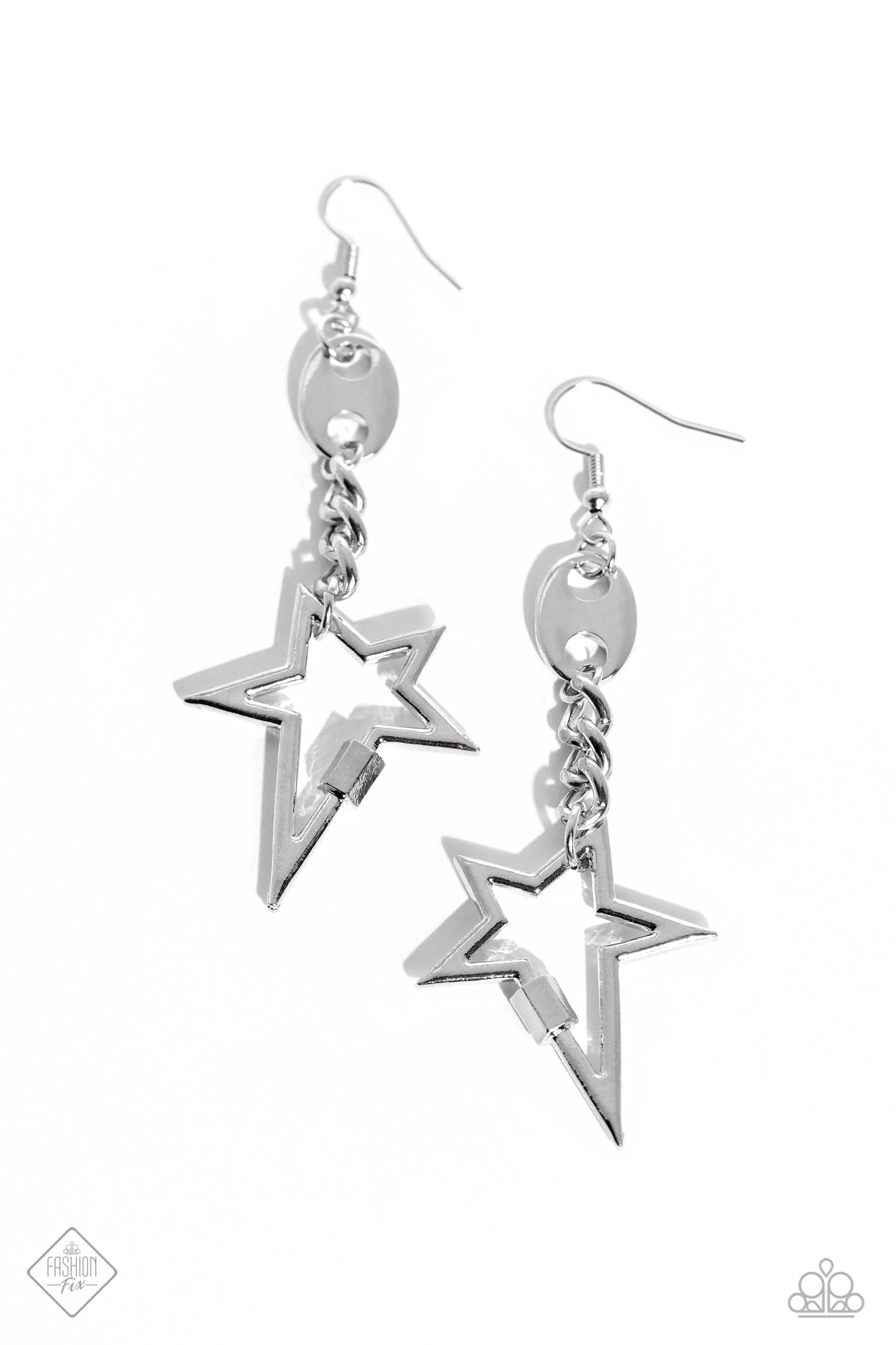 Paparazzi Iconic Impression Silver Fashion Fix Earrings