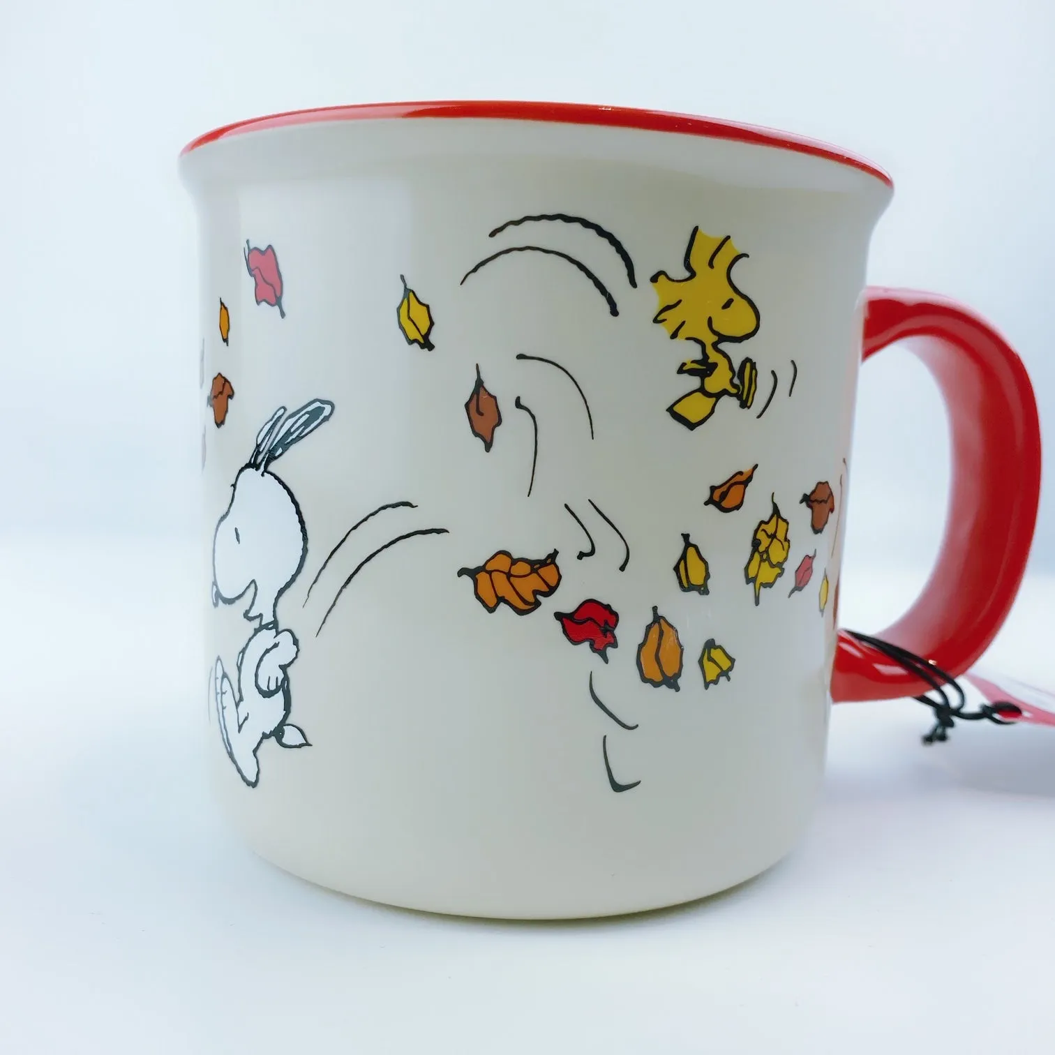 Peanuts Snoopy & Woodstock Thanksgiving 'Give Thanks!'  Large Mug 21 oz Red