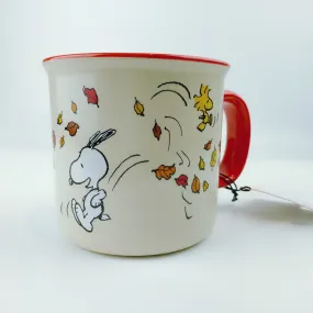 Peanuts Snoopy & Woodstock Thanksgiving 'Give Thanks!'  Large Mug 21 oz Red