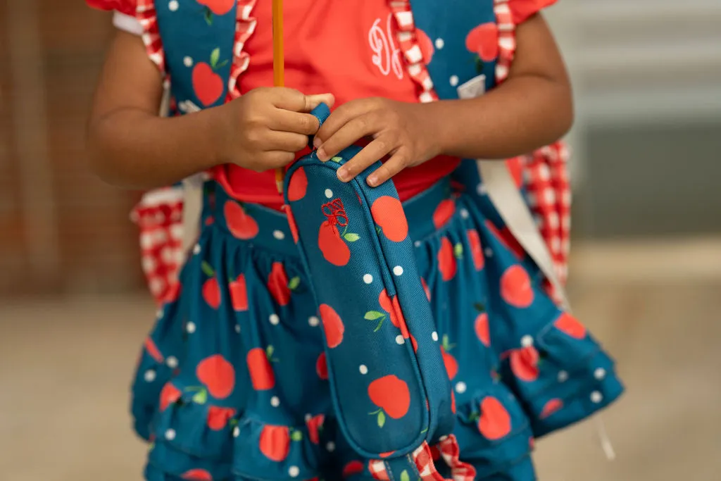 Pencil Case - Apples on Navy