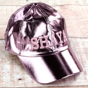 Personalized Girl's Fashion Baseball Cap - Rose Metallic