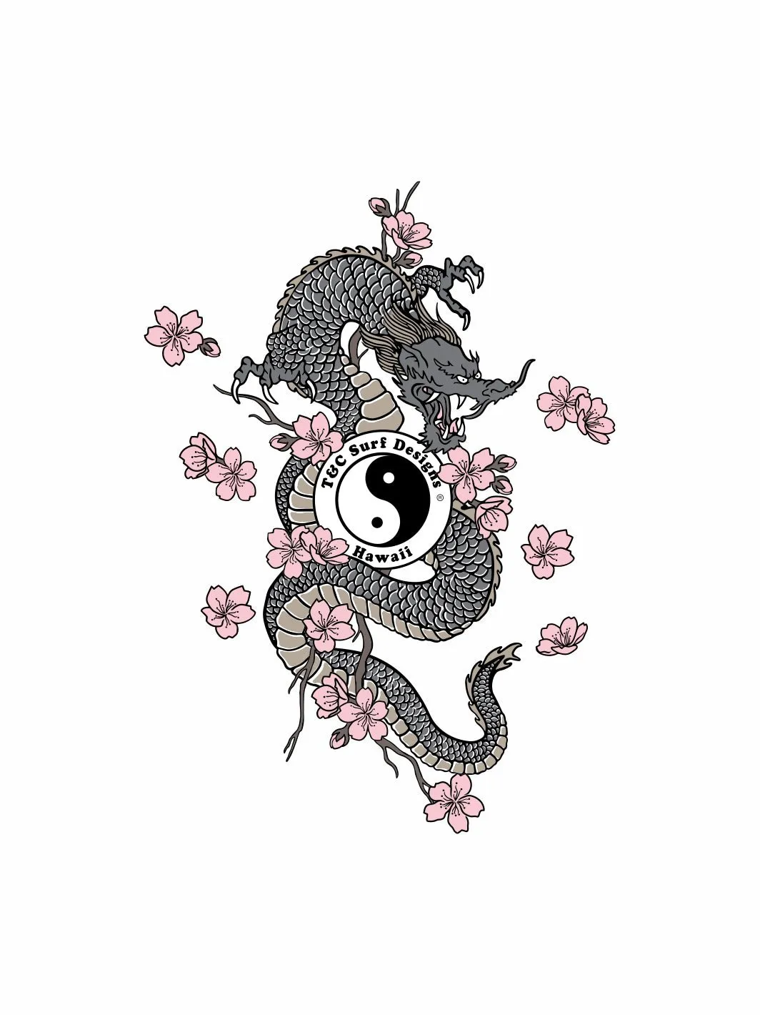 T&C Surf Dragon Blossom Sticker