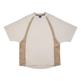 TEAMJOINED JOINED URBAN MESH PANELED RAGLAN EXTRA-OVERSIZED-KHAKI