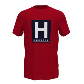 Tommy Hilfiger Mens H Crew Neck Tee - Mahogany