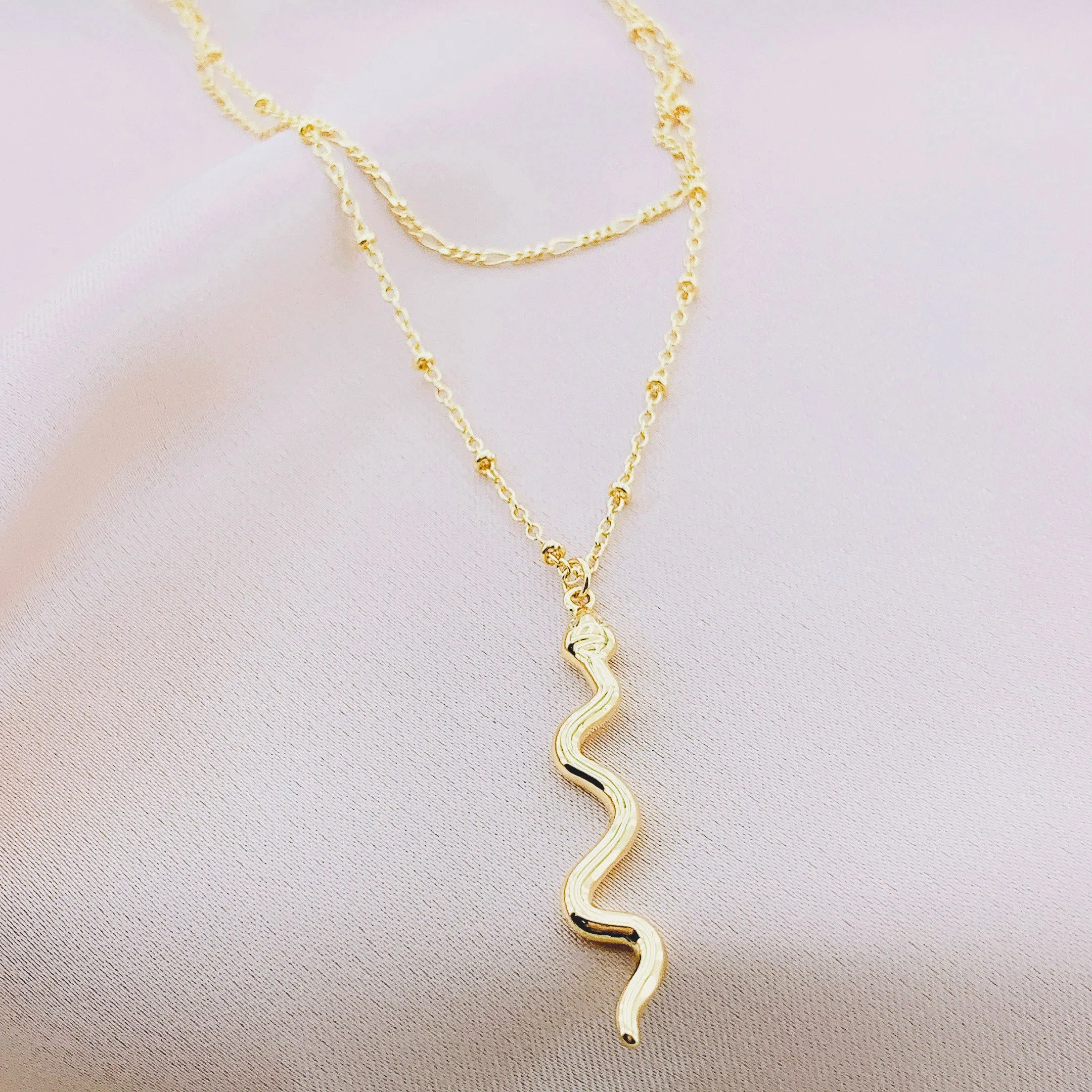 Women's Fashion Animal Snake Double Layered Necklace