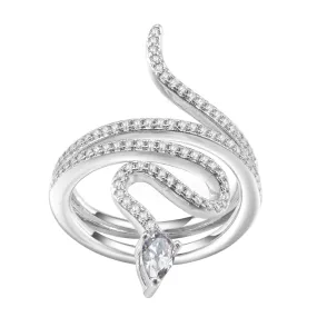 Women's Fashion CZ Snake Ring